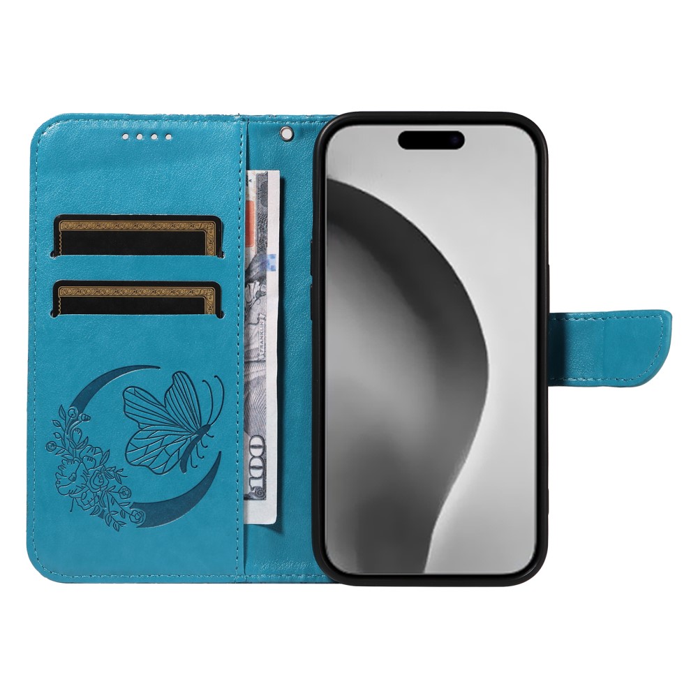  iPhone 16 Pro Max Fodral Fjäril Tryck Blå