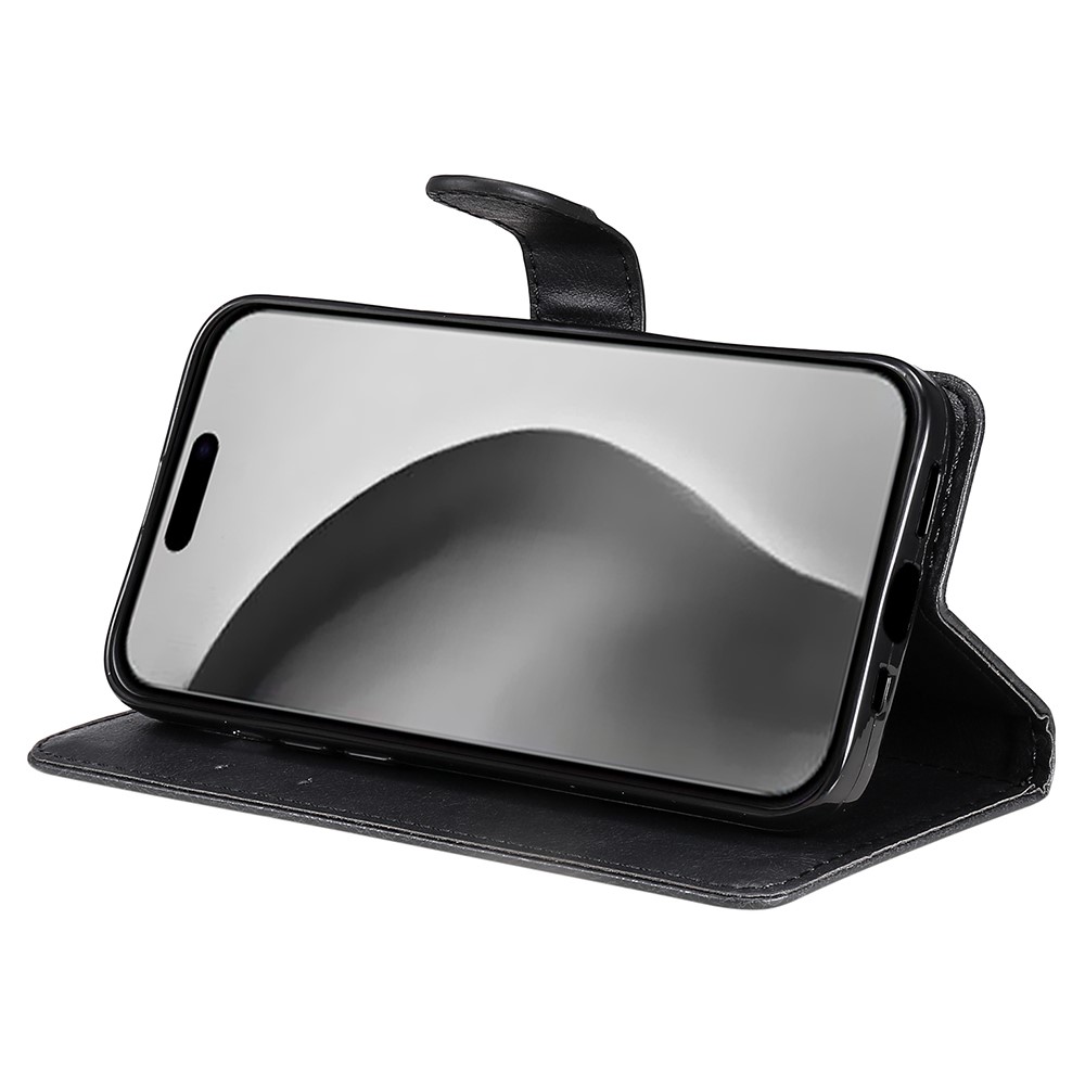  iPhone 16 Pro Max Fodral Läder Svart