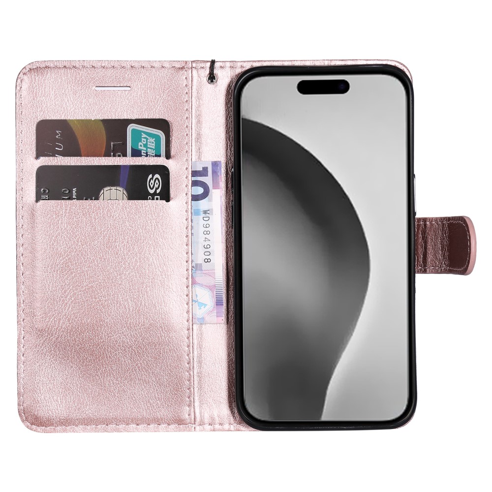  iPhone 16 Pro Max Fodral Läder Roséguld