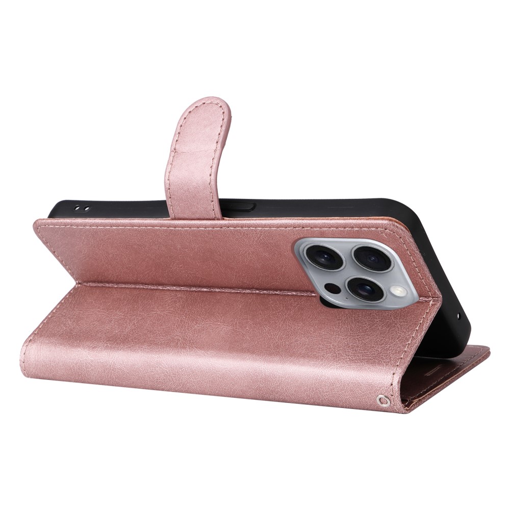  iPhone 16 Pro Max Fodral Läder Roséguld