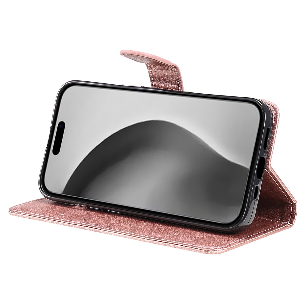  iPhone 16 Pro Max Fodral Läder Roséguld