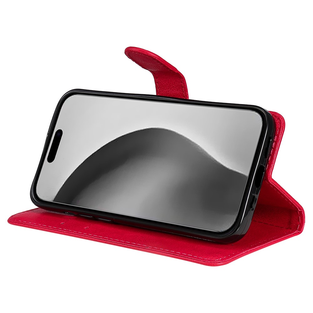  iPhone 16 Pro Max Fodral Läder Röd
