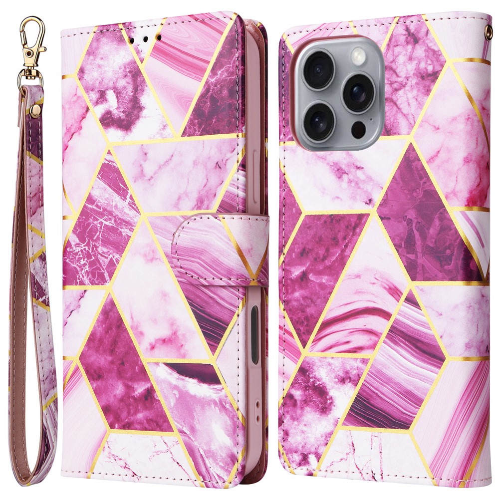 iPhone 16 Pro Max Fodral Marmor Tryck Rosa