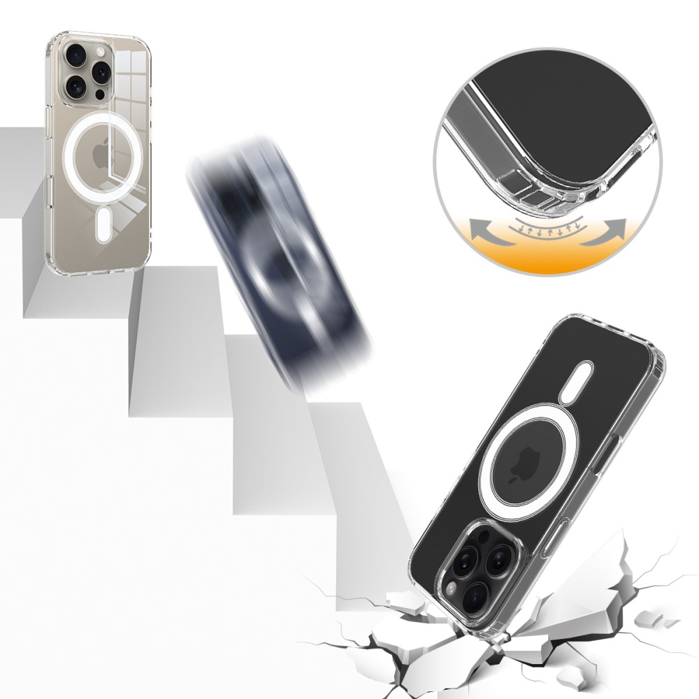  iPhone 16 Pro Max Skal Akryl/TPU MagSafe Transparent