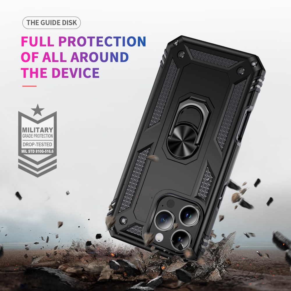  iPhone 16 Pro Max Skal Shockproof Hybrid Ring Svart