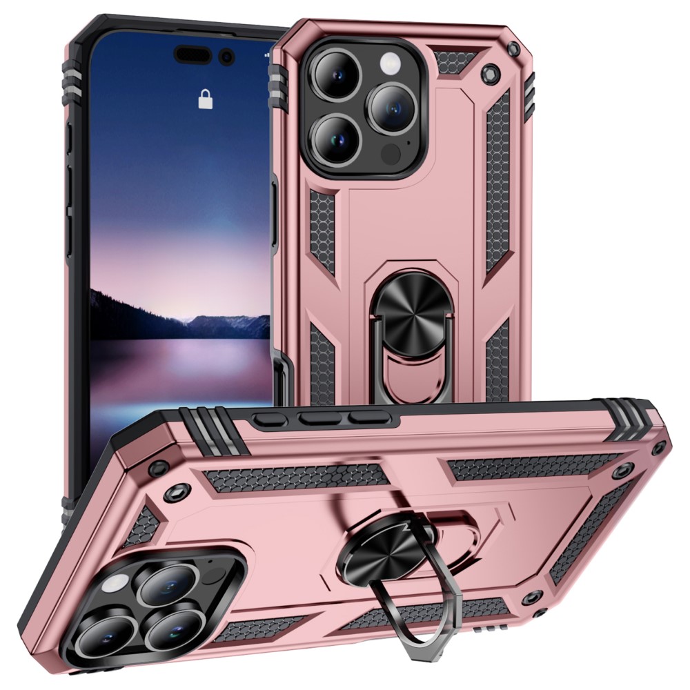  iPhone 16 Pro Max Skal Shockproof Hybrid Ring Roséguld