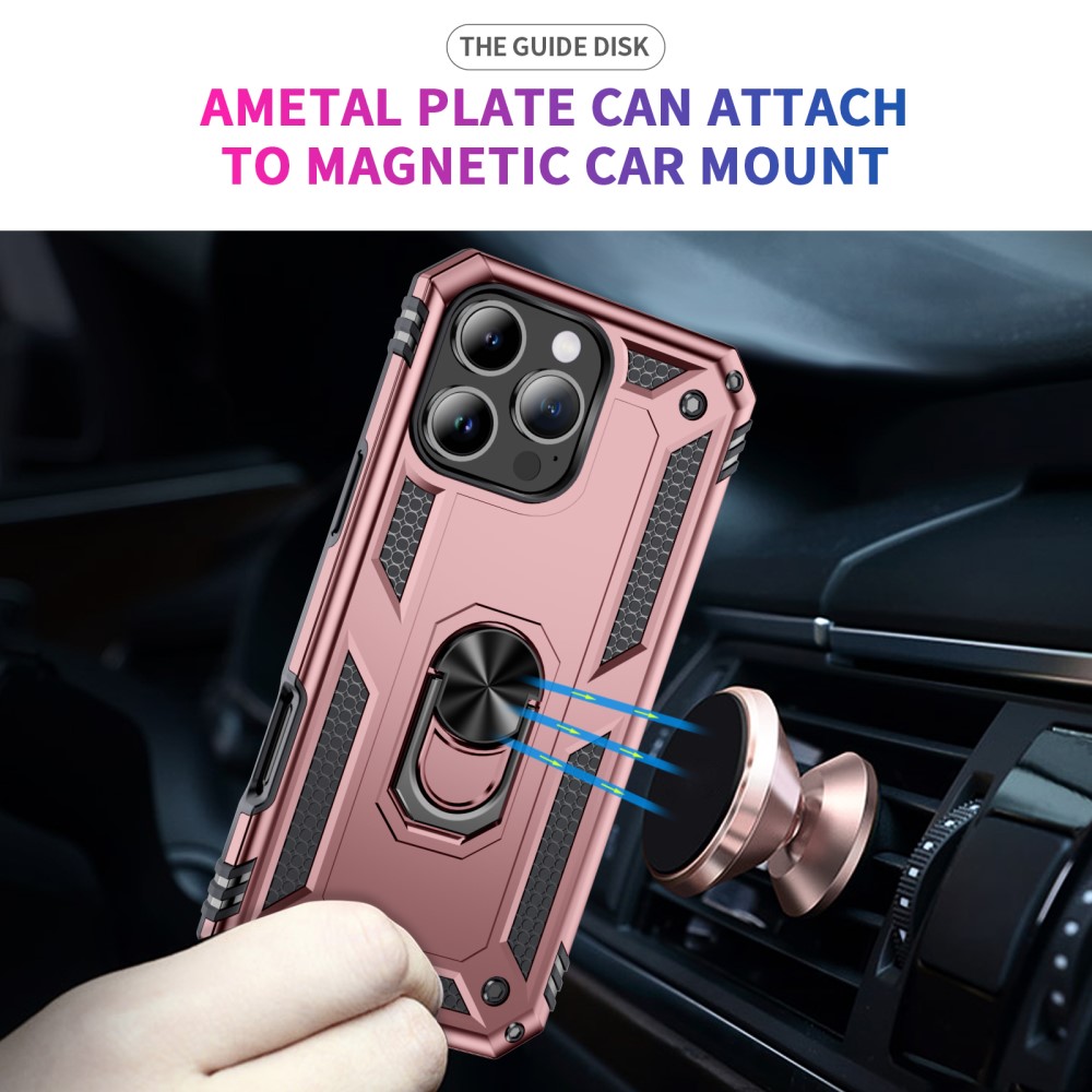  iPhone 16 Pro Max Skal Shockproof Hybrid Ring Roséguld