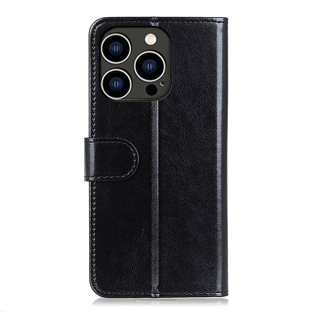  iPhone 16 Pro Max Fodral Crazy Horse Läder Svart