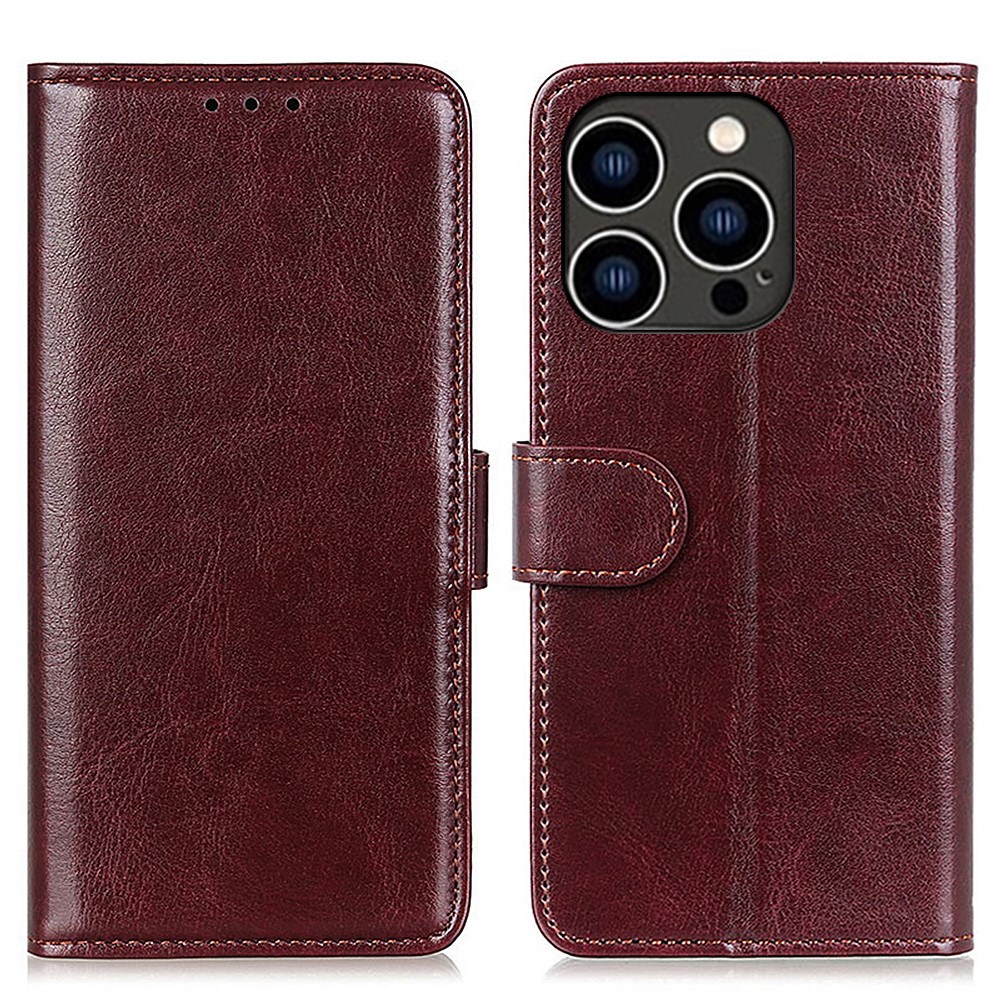  iPhone 16 Pro Max Fodral Crazy Horse Läder Brun