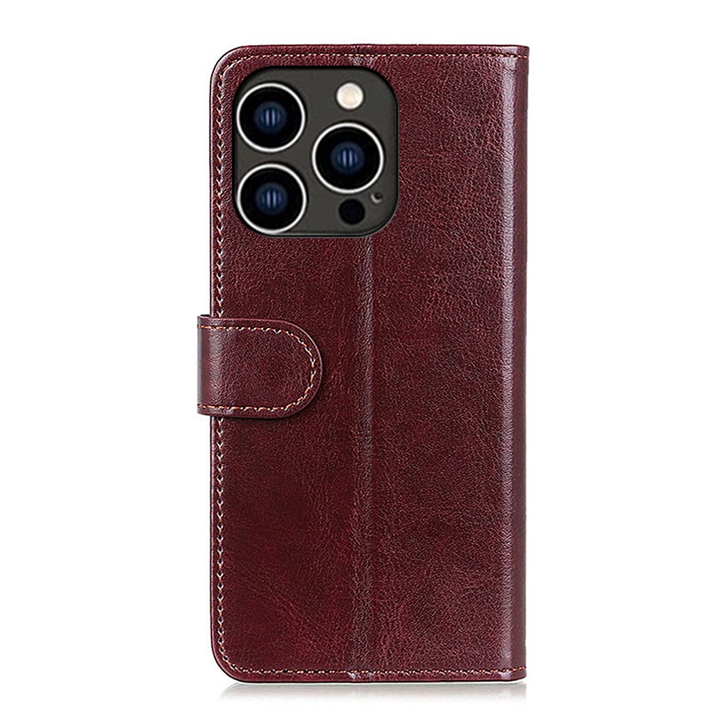  iPhone 16 Pro Max Fodral Crazy Horse Läder Brun
