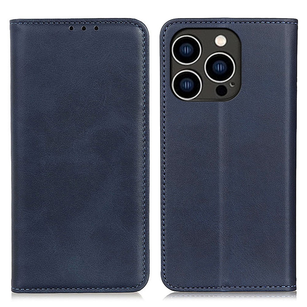  iPhone 16 Pro Max Fodral Läder Flip Mörk Blå