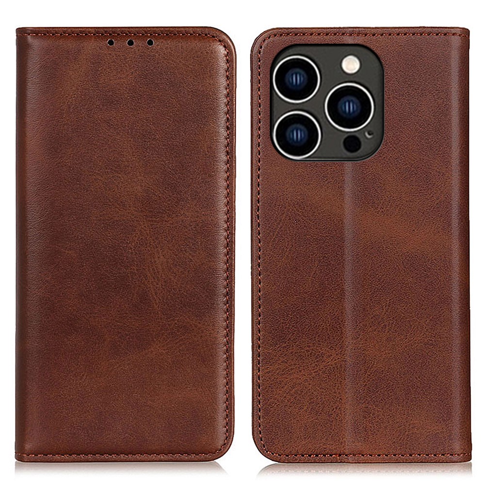  iPhone 16 Pro Max Fodral Läder Flip Brun