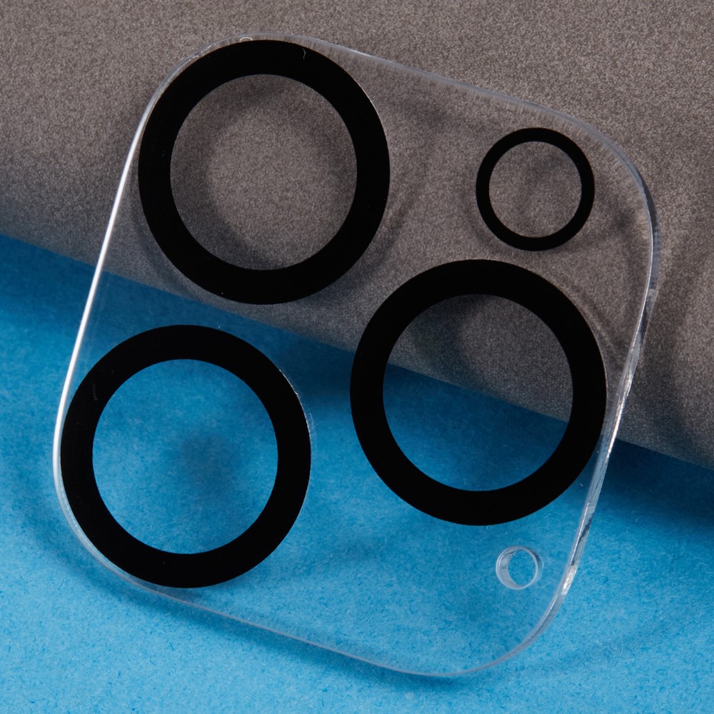  iPhone 16 Pro Max/16 Pro Linsskydd Härdat Glas Black Rings