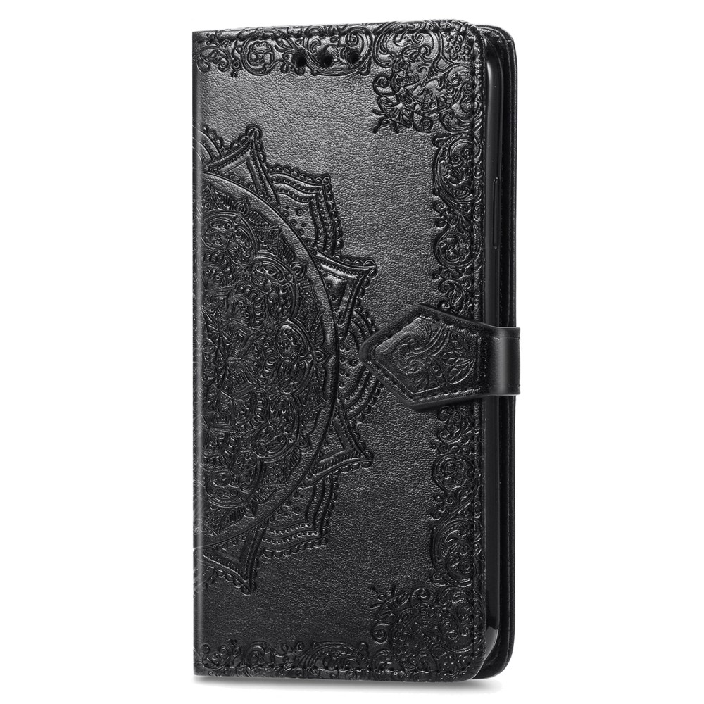  iPhone 16 Fodral Mandala Läder Svart