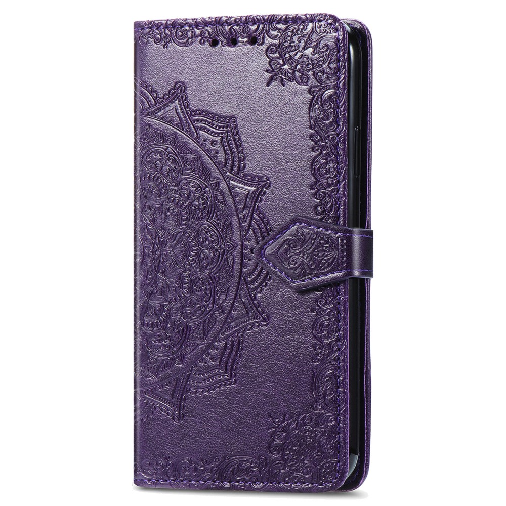  iPhone 16 Pro Fodral Mandala Läder Lila
