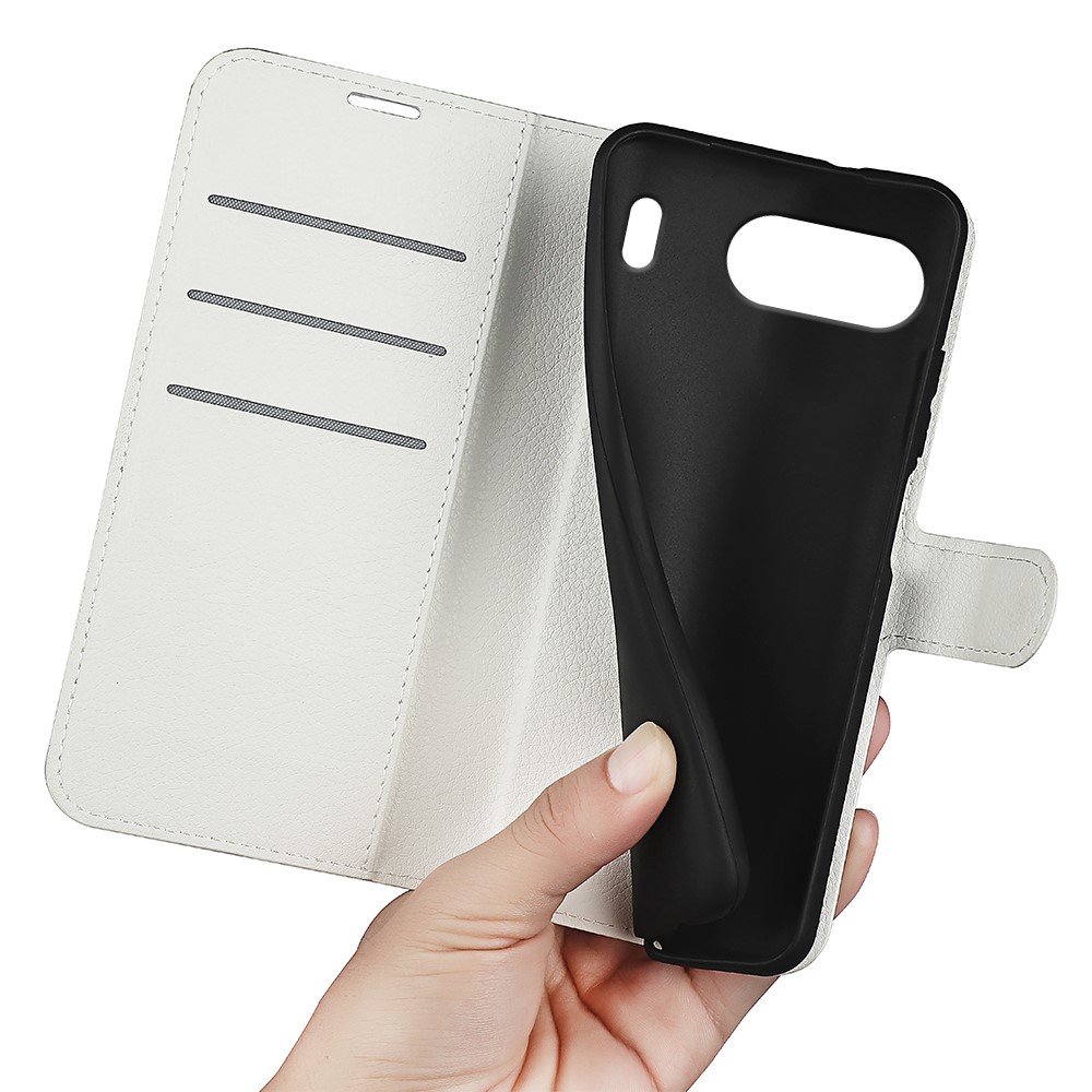  OnePlus Nord 4 Fodral Litchi Läder Vit