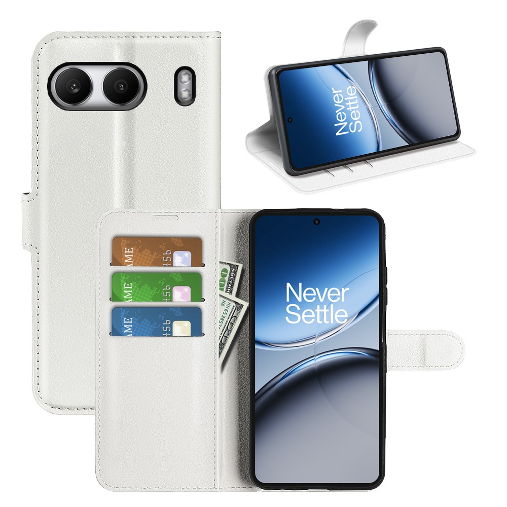  OnePlus Nord 4 Fodral Litchi Läder Vit