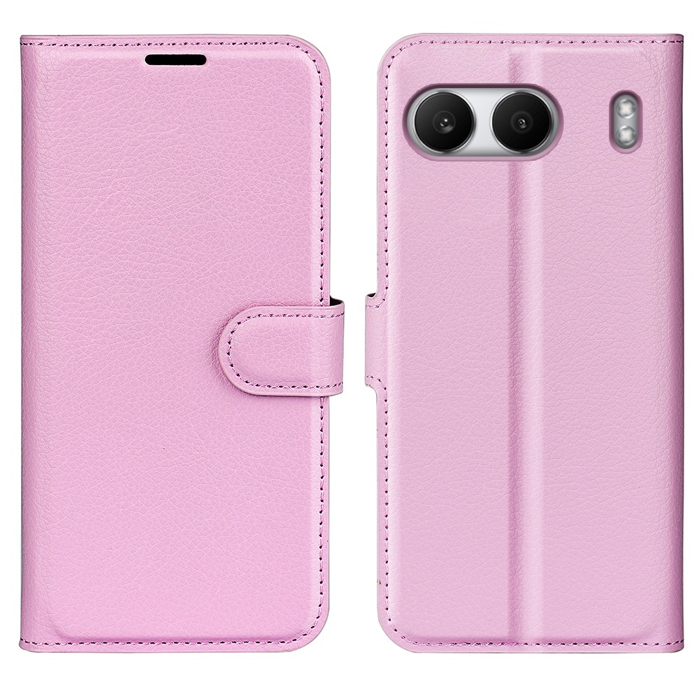  OnePlus Nord 4 Fodral Litchi Läder Ljus Rosa