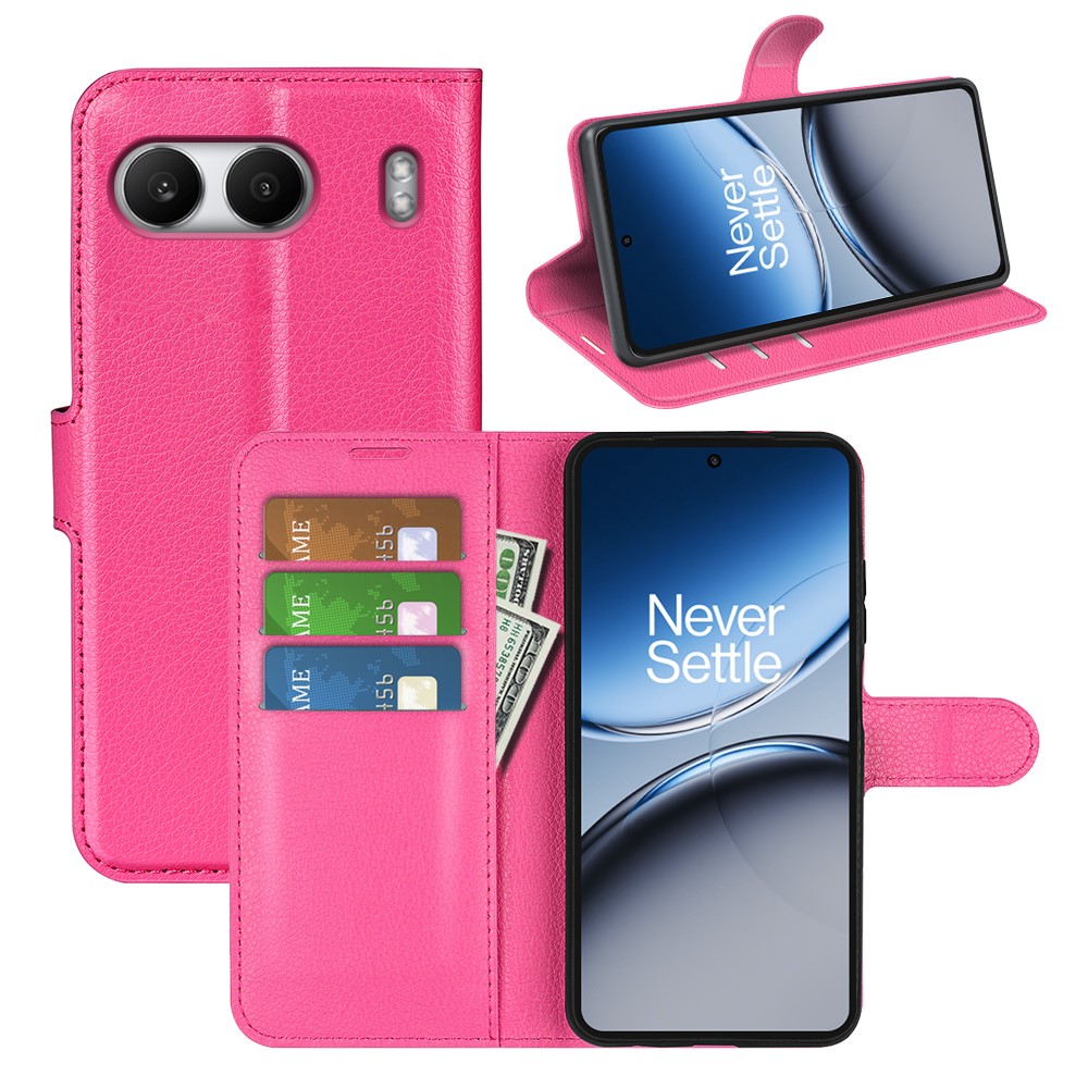  OnePlus Nord 4 Fodral Litchi Läder Rosa