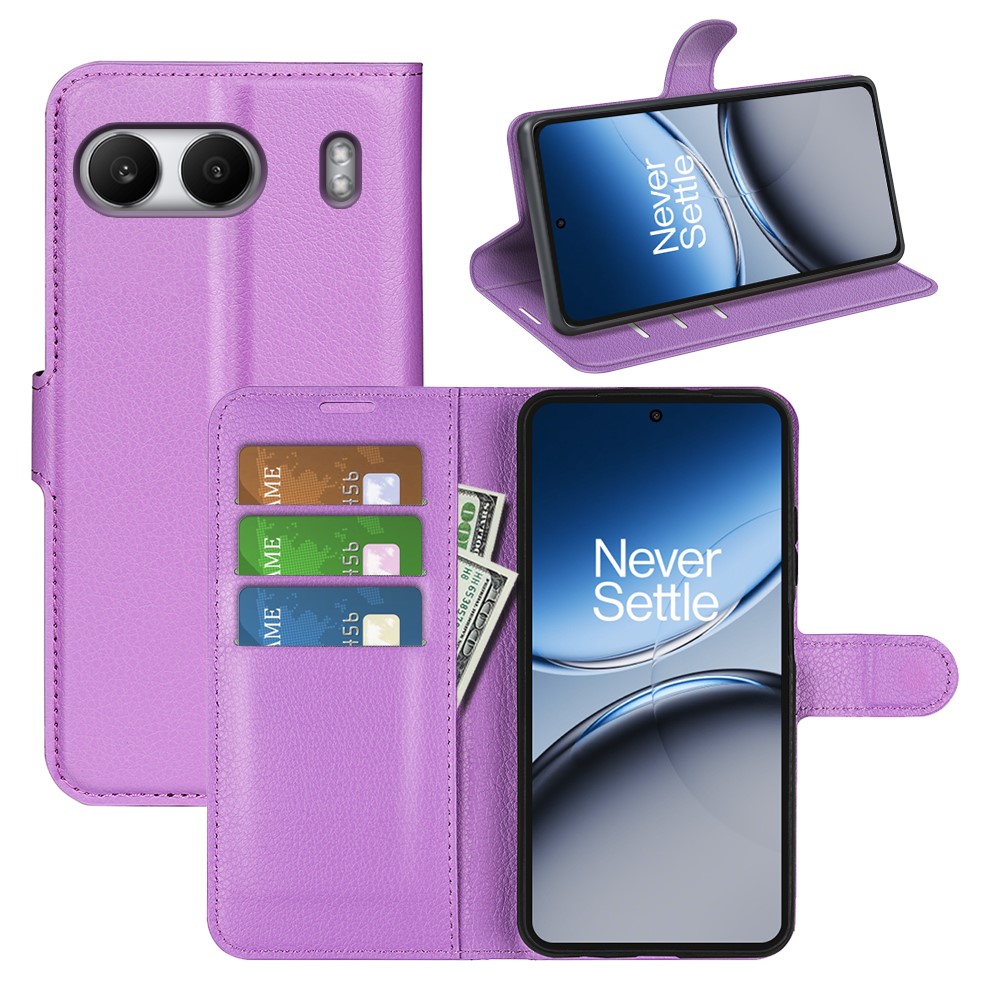  OnePlus Nord 4 Fodral Litchi Läder Lila