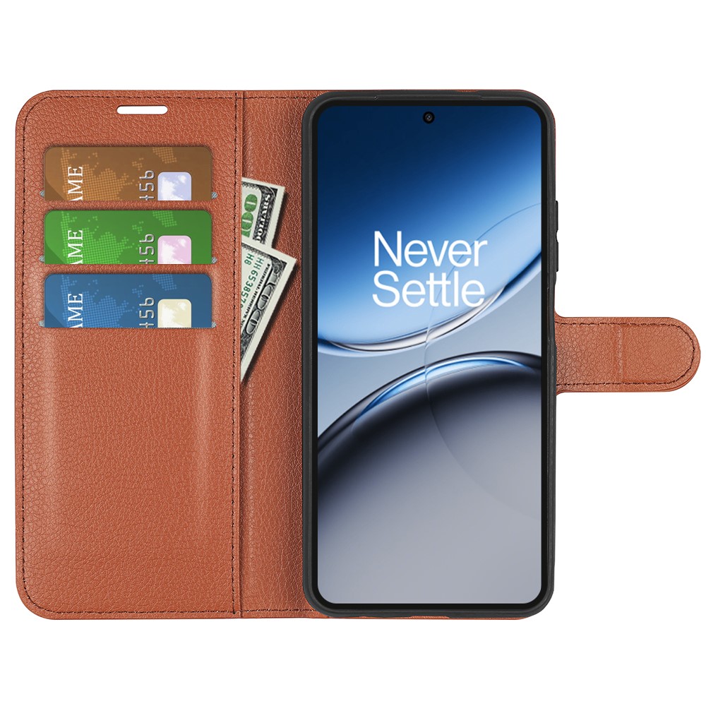  OnePlus Nord 4 Fodral Litchi Läder Brun