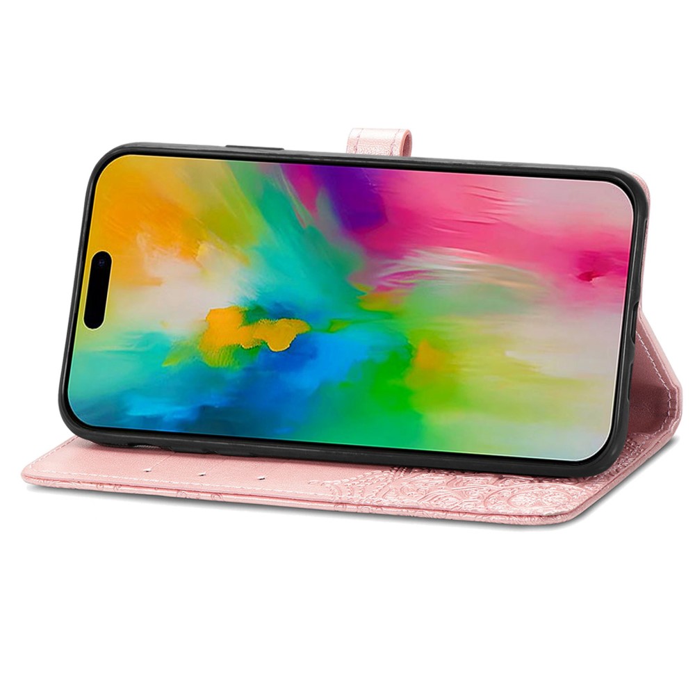  iPhone 16 Pro Max Fodral Mandala Läder Roséguld