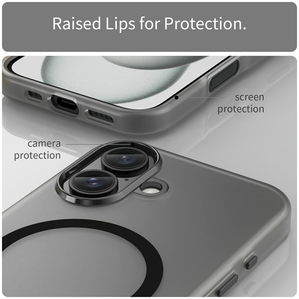  iPhone 16 Skal MagSafe Slim Matt Svart