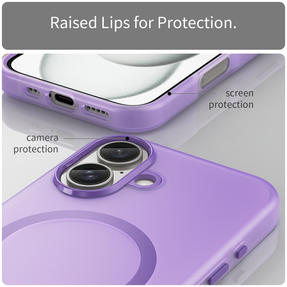  iPhone 16 Skal MagSafe Slim Matt Lila