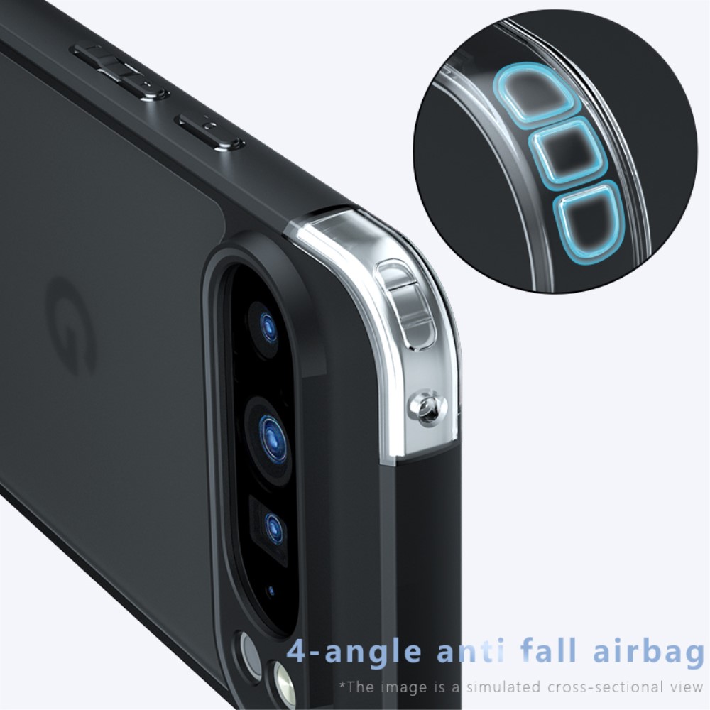  Google Pixel 9 Pro XL Skal Shockproof Hybrid Transparent/Svart