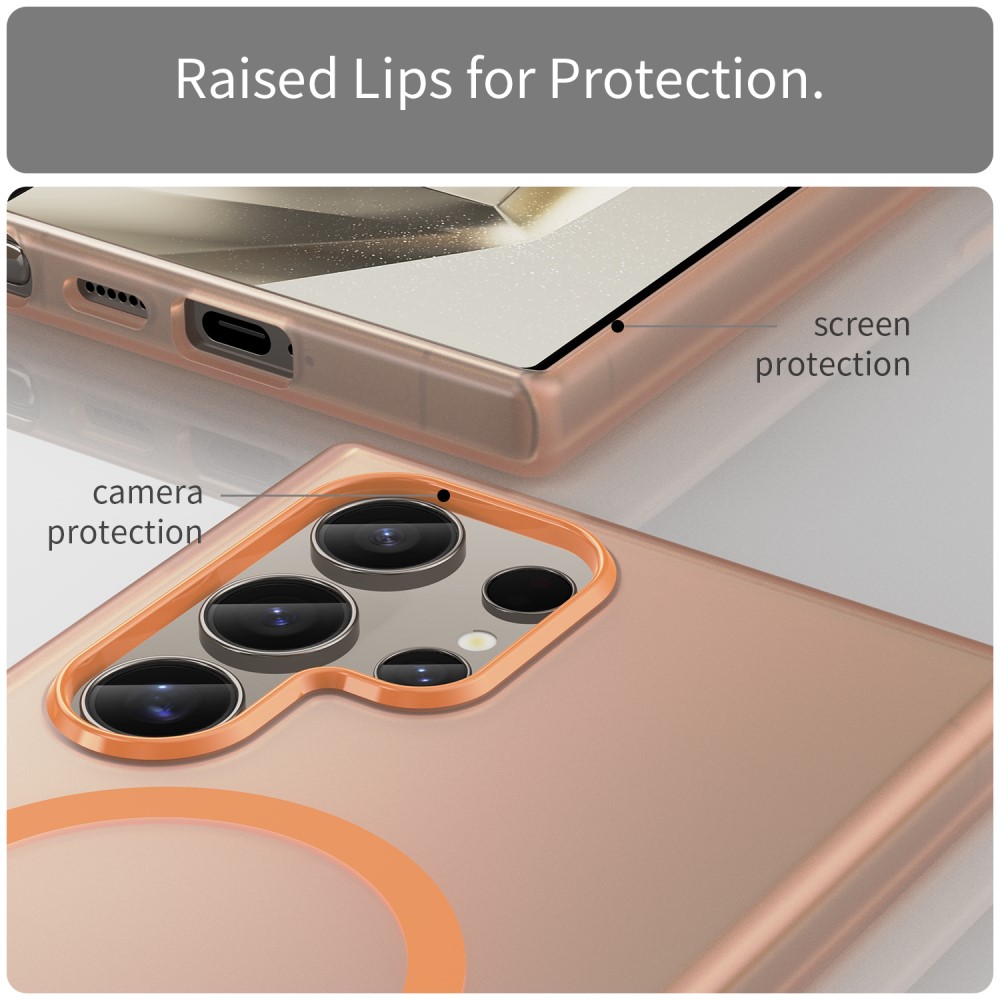  Samsung Galaxy S23 Ultra Skal MagSafe Slim Matt Orange