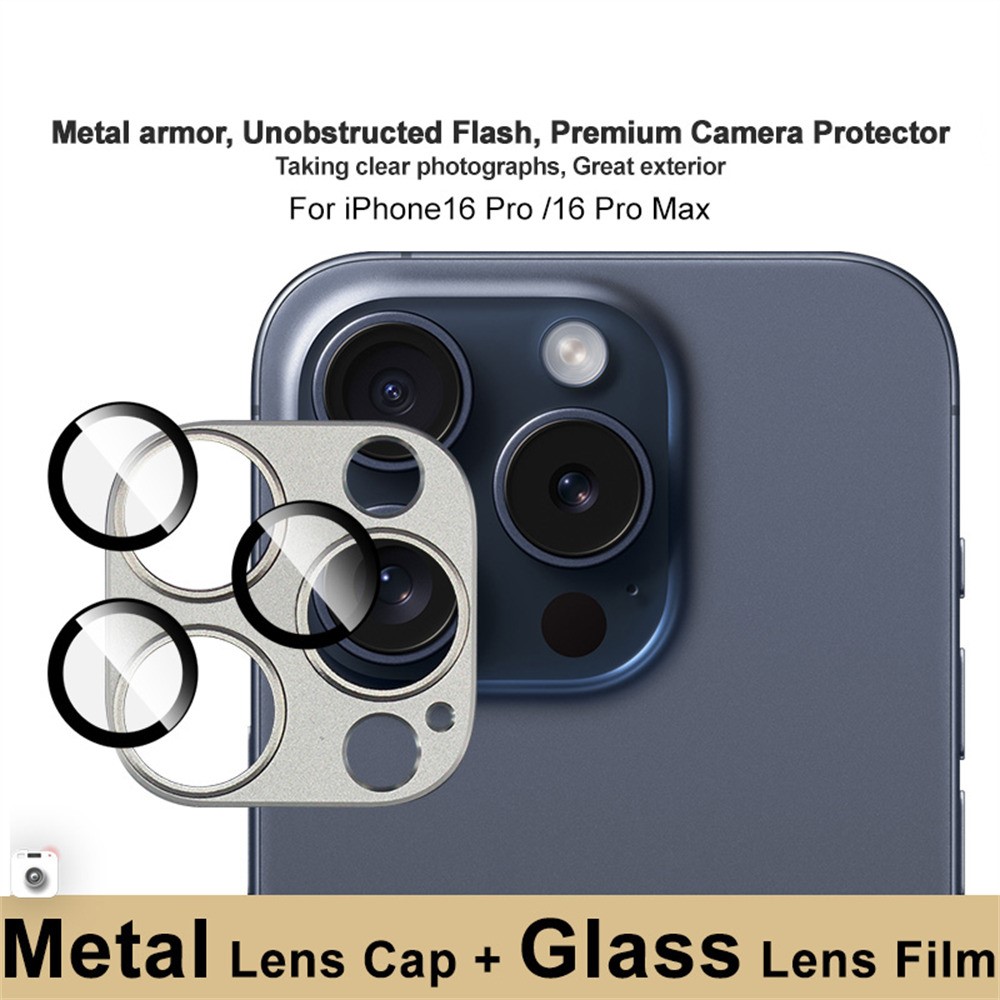 IMAK IMAK iPhone 16 Pro Max/16 Pro Linsskydd Grå