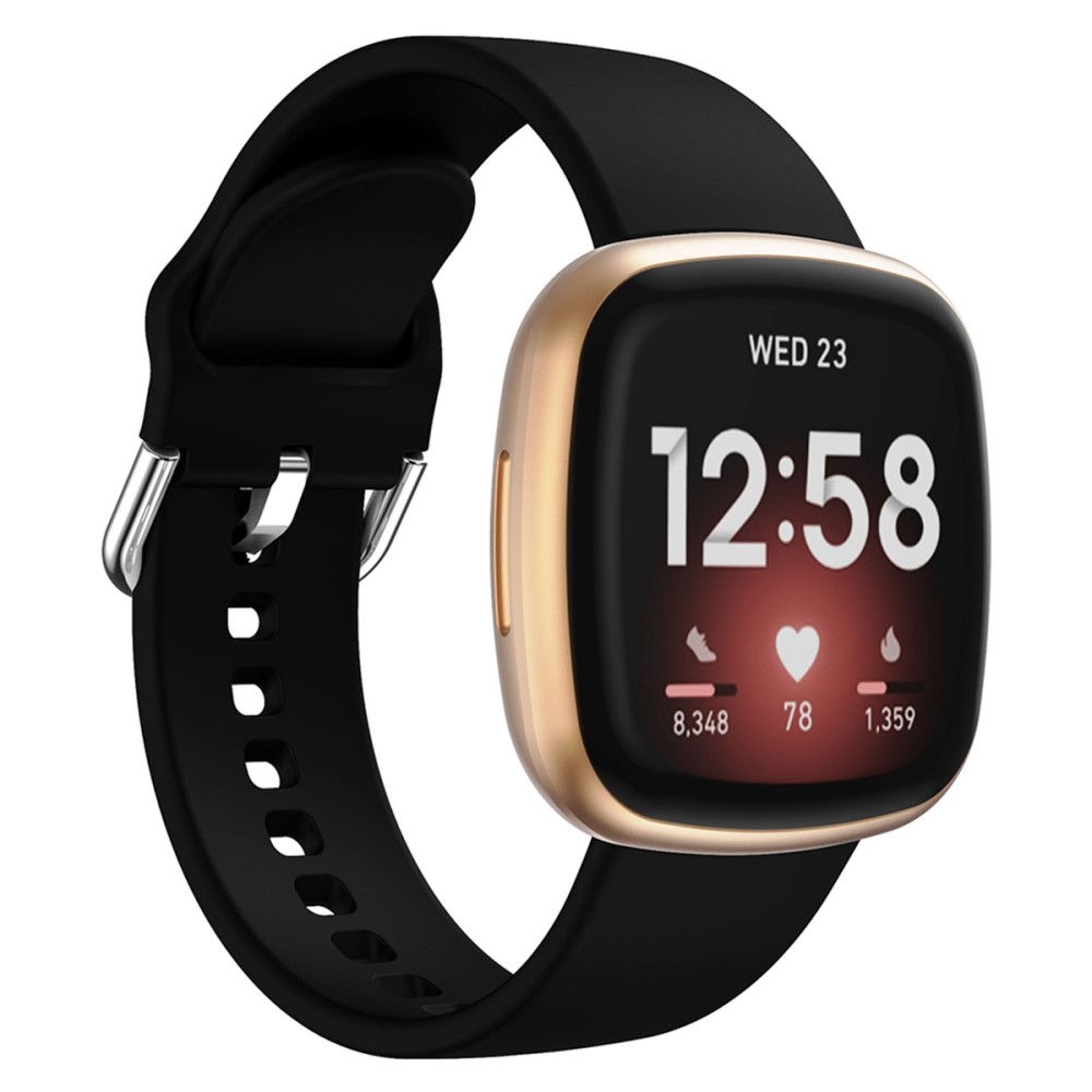  Fitbit Versa 4/Sense 2 Klockarmband Silikon Svart