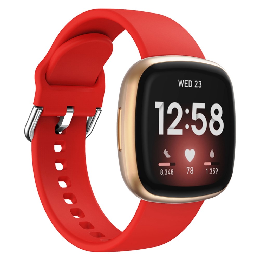  Fitbit Versa 4/Sense 2 Klockarmband Silikon Röd