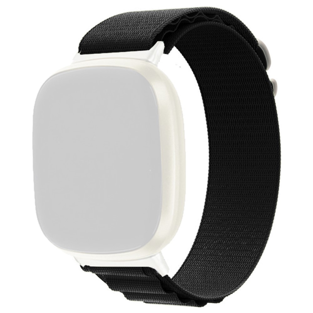 Fitbit Versa 4/Sense 2 Armband Justerbar Nylon Svart