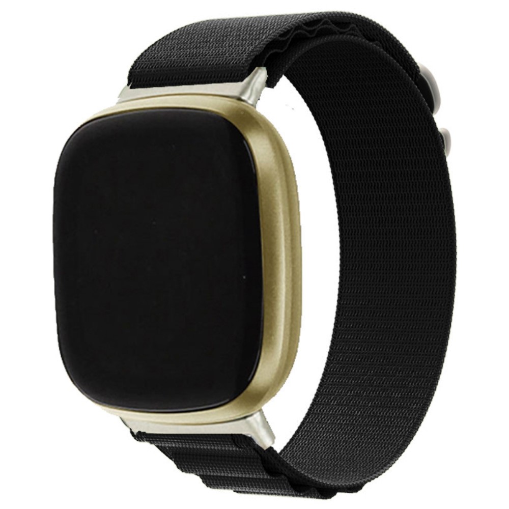  Fitbit Versa 4/Sense 2 Armband Justerbar Nylon Svart