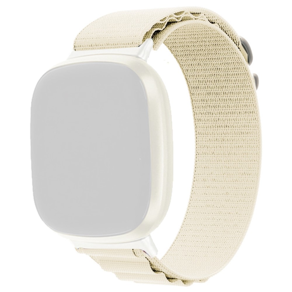  Fitbit Versa 4/Sense 2 Armband Justerbar Nylon Off White