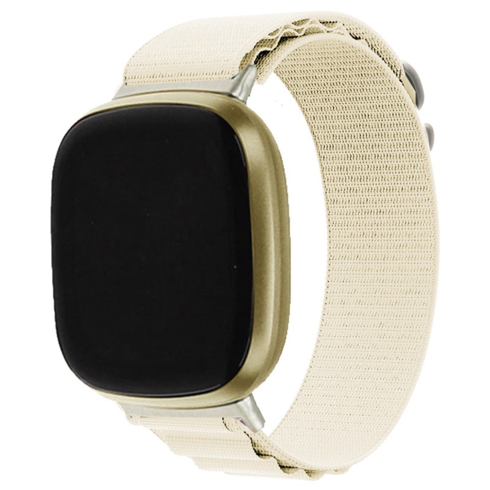  Fitbit Versa 4/Sense 2 Armband Justerbar Nylon Off White