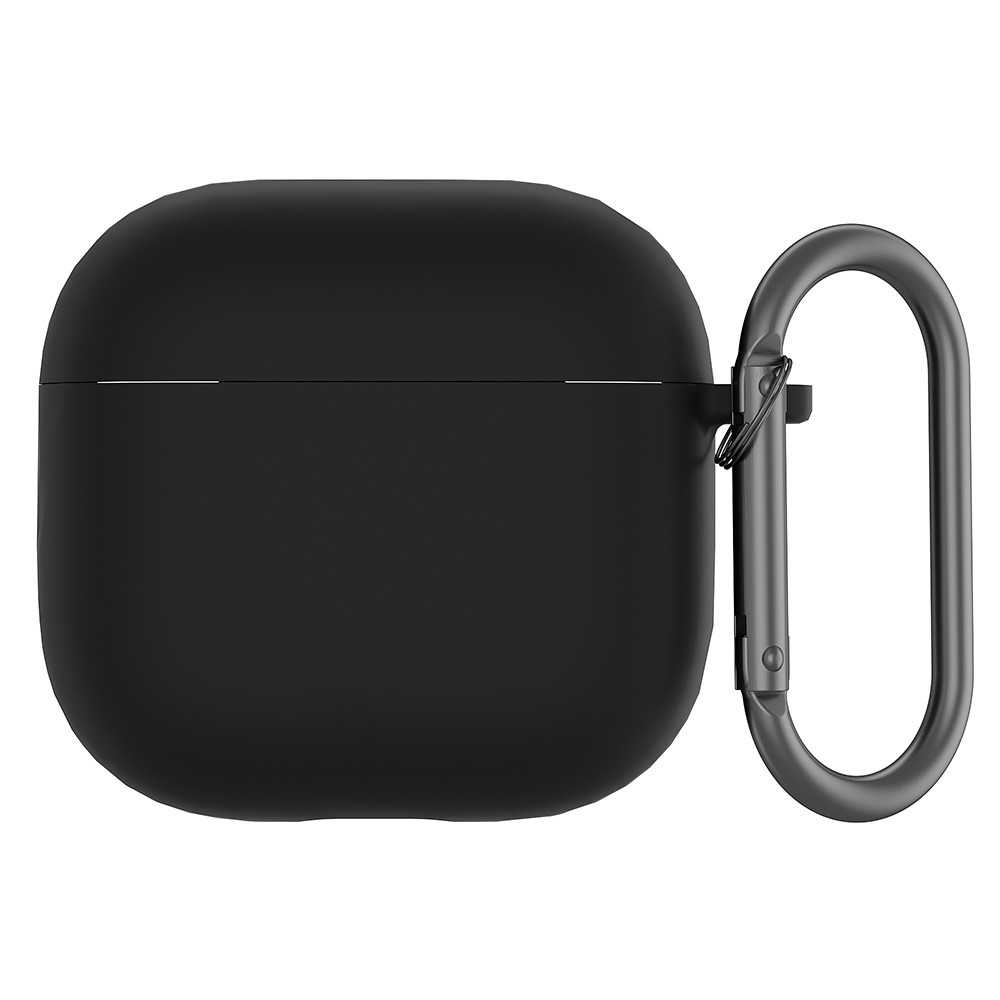  AirPods 4 Skal Med Karbinhake Silikon Svart