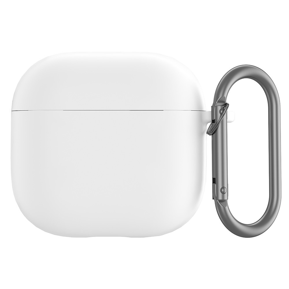  AirPods 4 Skal Med Karbinhake Silikon Vit