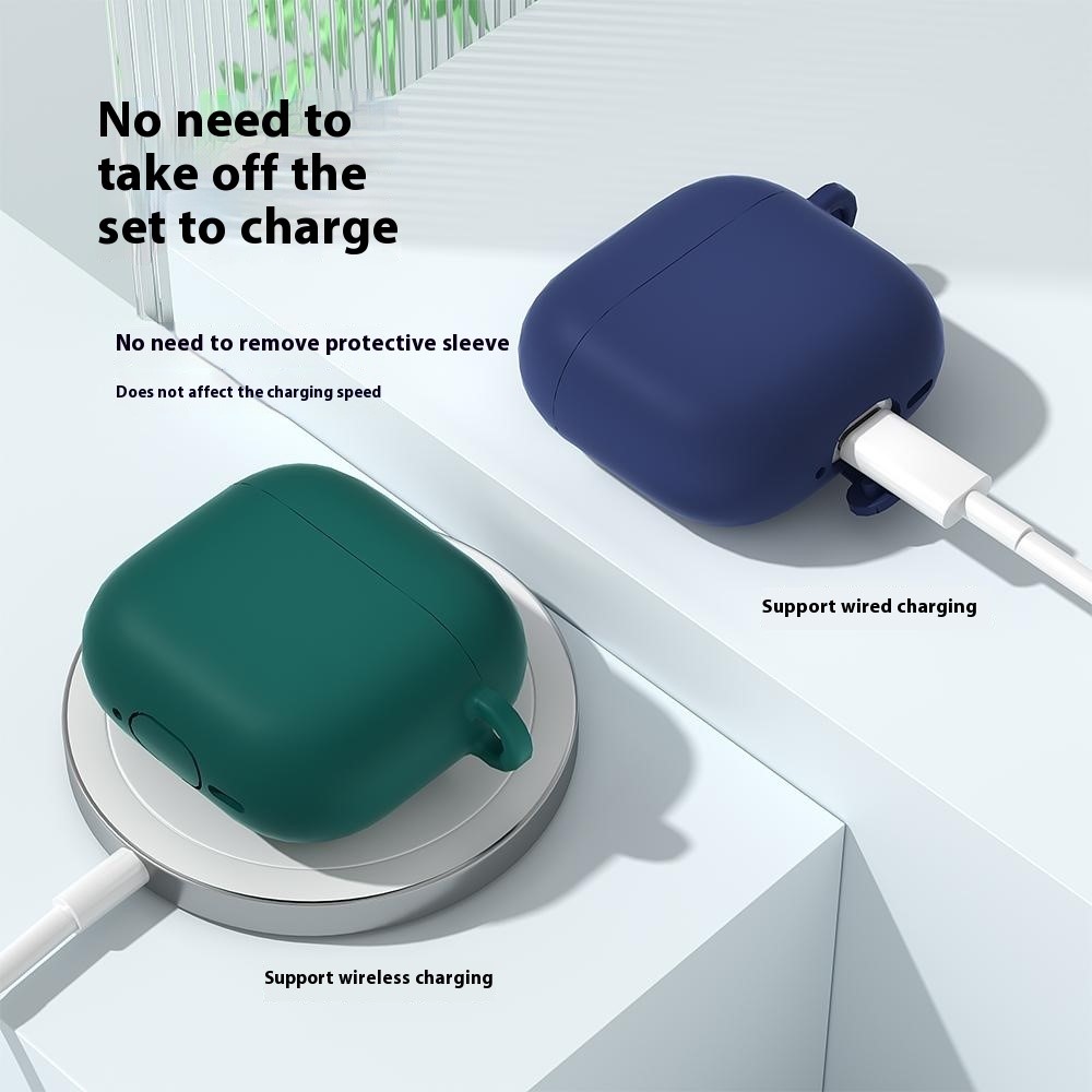  AirPods 4 Skal Med Karbinhake Silikon Vit