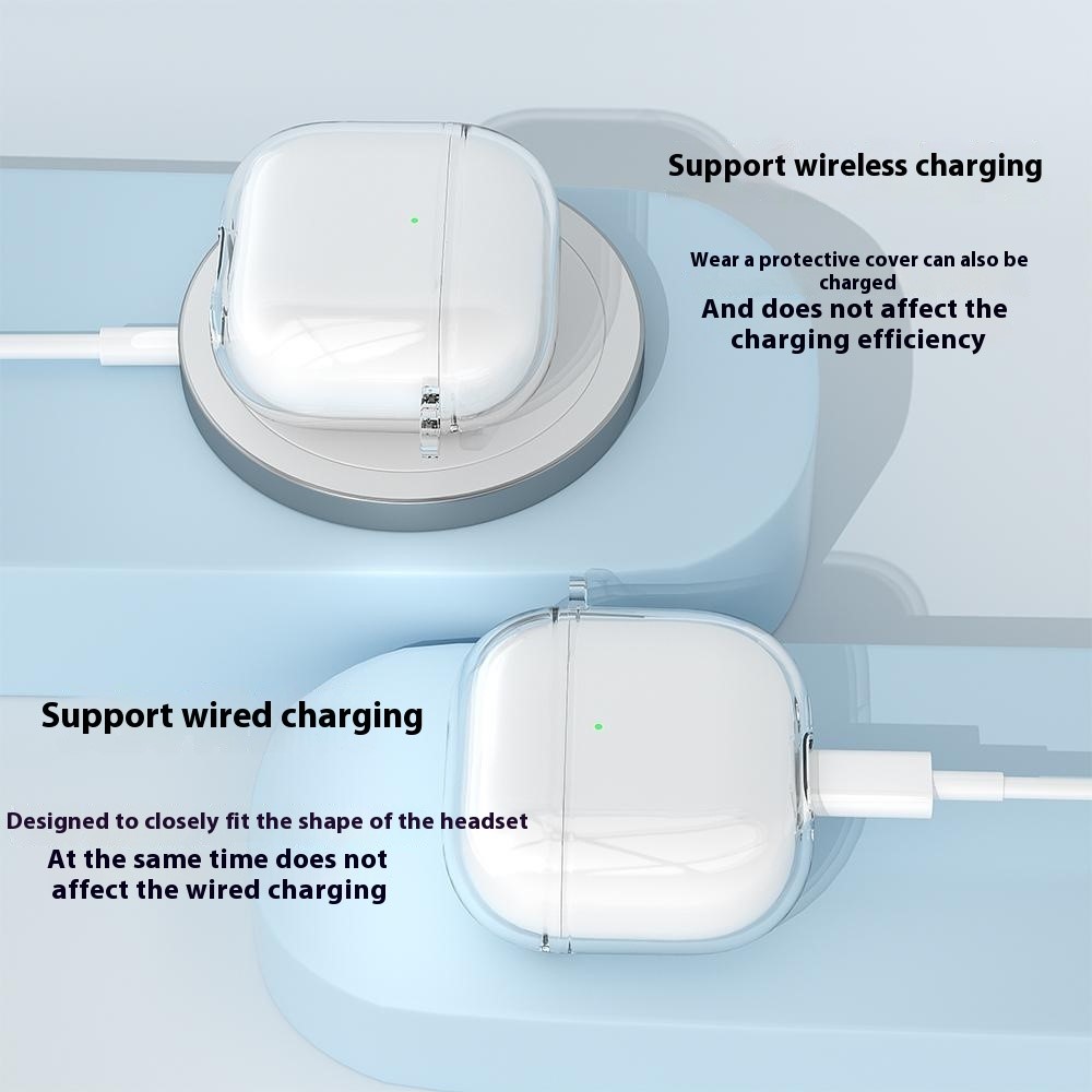  AirPods 4 Skal TPU Karbinhake Transparent