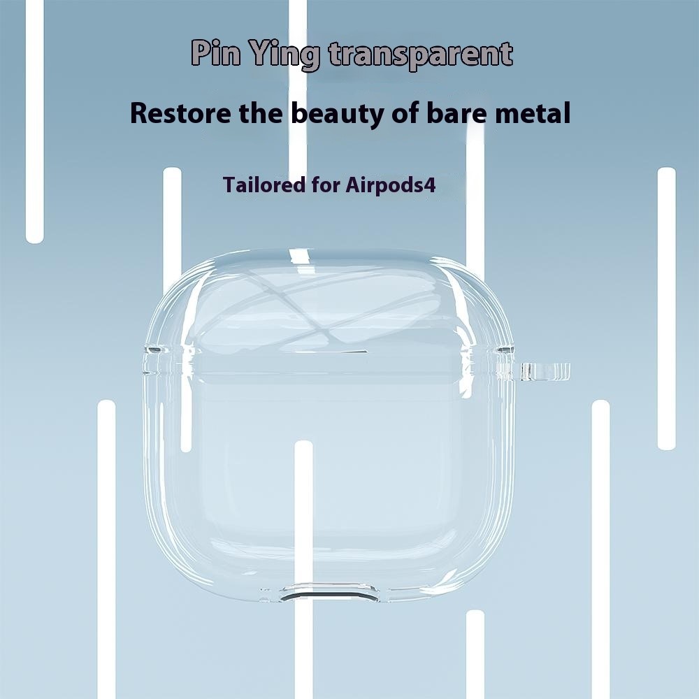  AirPods 4 Skal TPU Karbinhake Transparent