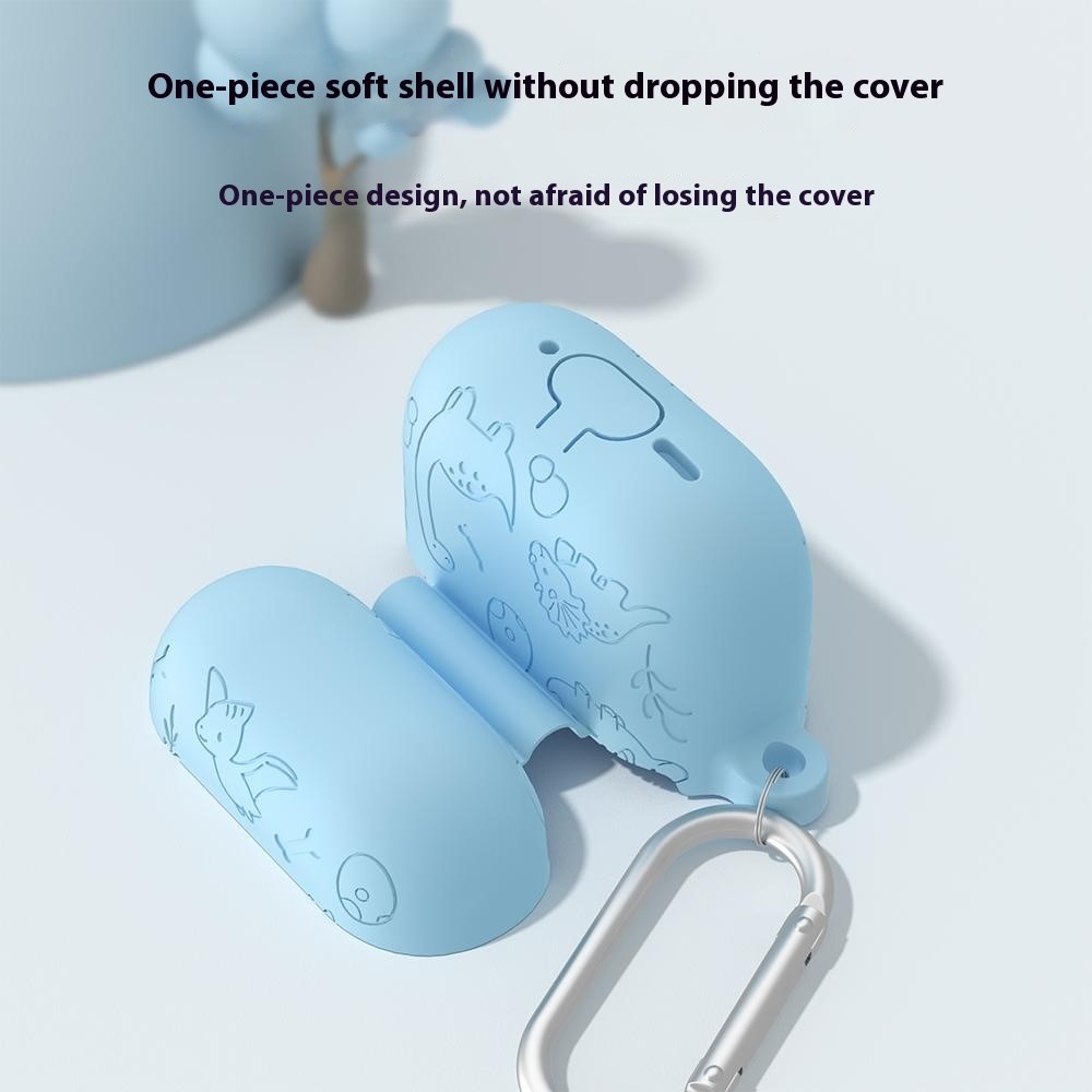  AirPods 4 Skal Med Dinosaurie Motiv Silikon Rosa