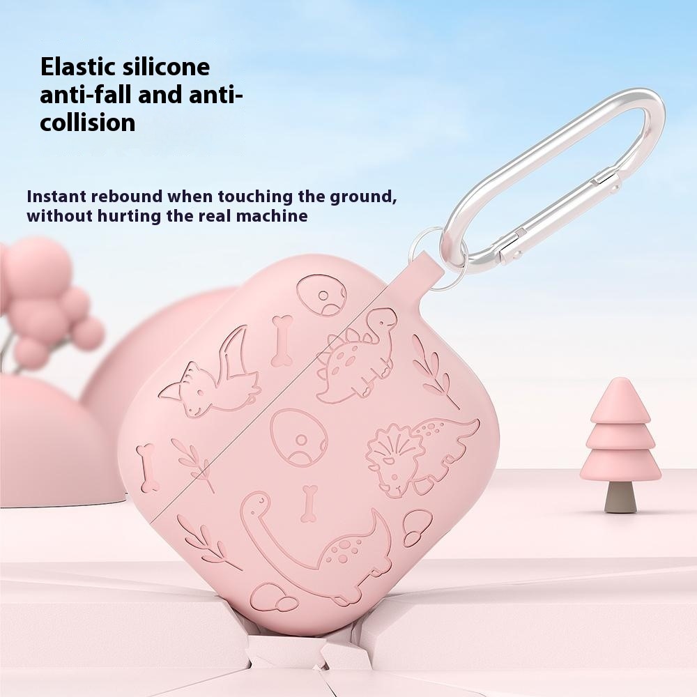  AirPods 4 Skal Med Dinosaurie Motiv Silikon Mörk Grön