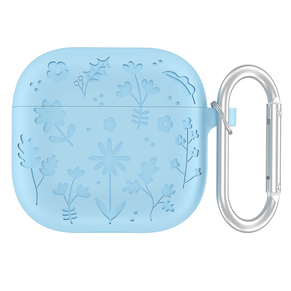  AirPods 4 Skal Med Motiv Blommor Silikon Blå