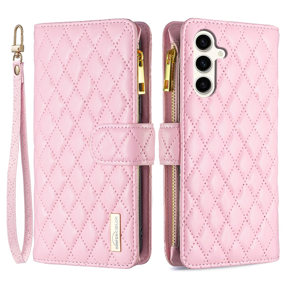 BINFEN BINFEN Galaxy S24 FE Fodral Diamond Multifunktionell Rosa