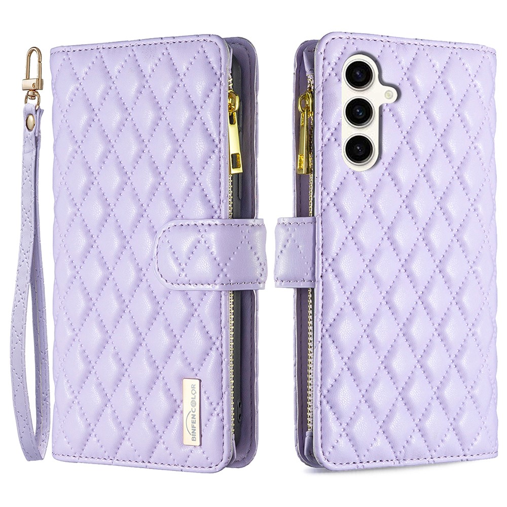 BINFEN BINFEN Galaxy S24 FE Fodral Diamond Multifunktionell Lila