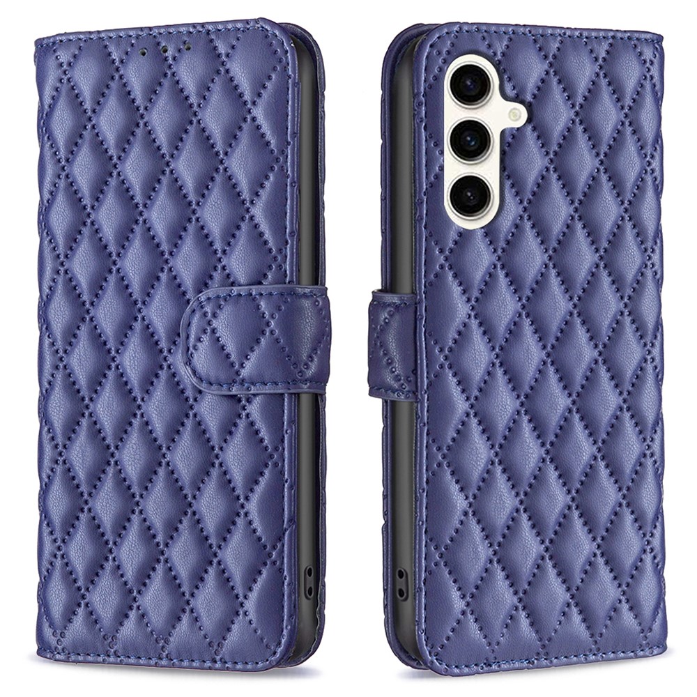  Samsung Galaxy S24 FE Fodral Diamond Läder Mörk Blå