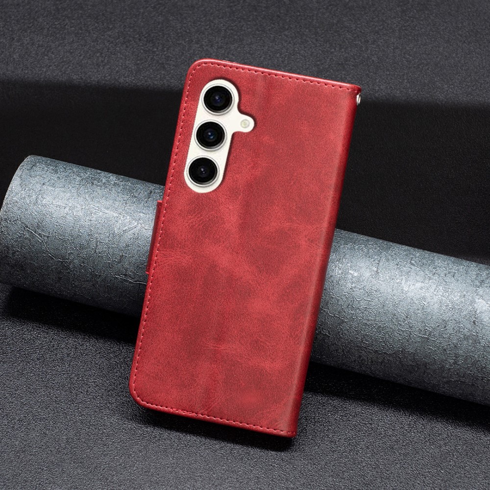  Samsung Galaxy S24 FE Fodral Läder Röd