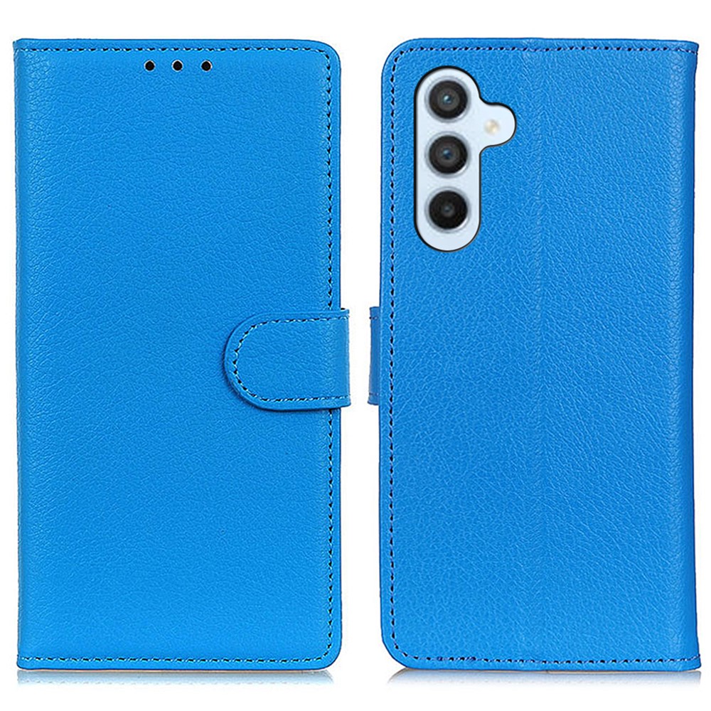  Samsung Galaxy S24 FE Fodral Litchi Läder Blå